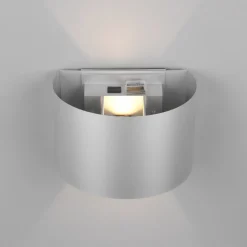 Genopladelig LED-væglampe til udendørs brug Talent, titanfarvet, bredde 16