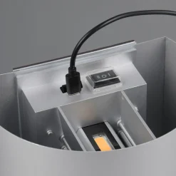 Genopladelig LED-væglampe til udendørs brug Talent, titanfarvet, bredde 16