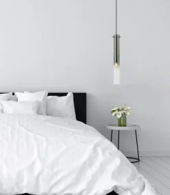 Glasini hængelampe, Ø 14,5 cm, røgfarvet grå, glas