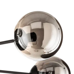 Glassy loftlampe, sort, grafit, glas, 6 lyskilder, E14