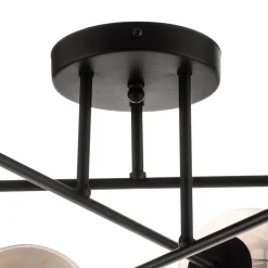 Glassy loftlampe, sort, grafit, glas, 6 lyskilder, E14