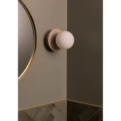 Globen Lighting væglampe ART DECO, beige/hvid Ø 16 cm IP44