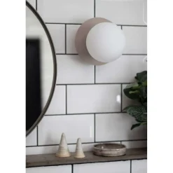 Globen Lighting væglampe ART DECO, hvid/hvid, Ø 16 cm, IP44