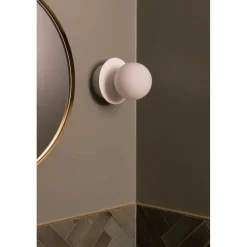 Globen Lighting væglampe ART DECO, hvid/hvid, Ø 16 cm, IP44