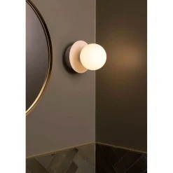 Globen Lighting væglampe ART DECO, hvid/hvid, Ø 16 cm, IP44