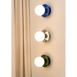 Globen Lighting væglampe ART DECO, blå/hvid, Ø 16 cm, IP44