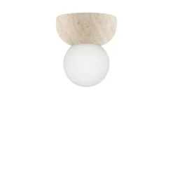 Globen Lighting væglampe Torrano, beige, Ø 13 cm IP44