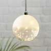 Glow LED-dekokugle, frostet/klar, Ø 15 cm