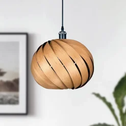 Gofurnit Mela pendellampe, kirsebærtræ, Ø 35 cm