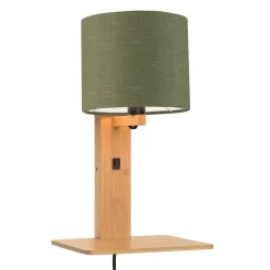 GOOD & MOJO Andes væglampe med hylde, grøn/natur