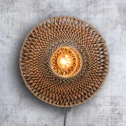 GOOD & MOJO Bali væglampe af bambus, Ø 44 cm