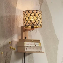 GOOD & MOJO Java væglampe, hylde, natur/sort