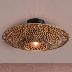 GOOD & MOJO loftlampe Bali, Ø 44 cm, sort/natur, bambus