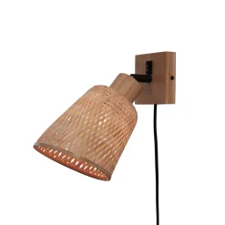 GOOD & MOJO væglampe Java, naturlig, stik, bambus