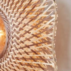 GOOD & MOJO væglampe Madura, brun, Ø 44 cm, bambusstik