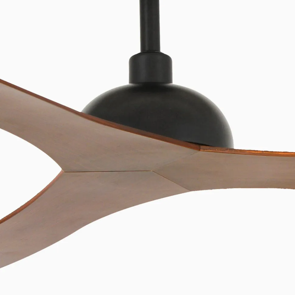 Gotland loftventilator, DC, sort/mørkt træ