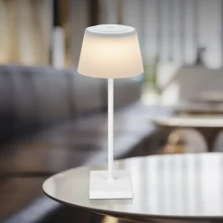 Gregoir genopladelig LED-bordlampe, mat hvid, højde 38 cm, CCT