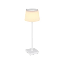 Gregoir genopladelig LED-bordlampe, mat hvid, højde 38 cm, CCT