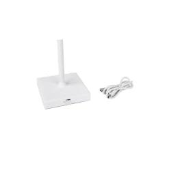 Gregoir genopladelig LED-bordlampe, mat hvid, højde 38 cm, CCT