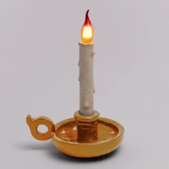 Grimm Bugia deko LED-bordlampe i kerteform, guld