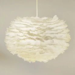 Gåsefjer pendellampe Eos medium, hvid