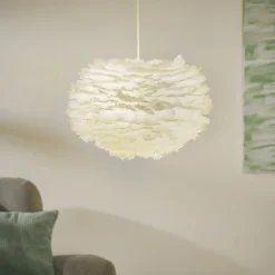 Gåsefjer pendellampe Eos medium, hvid
