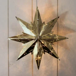 Guldfarvet metalstjerne Mini