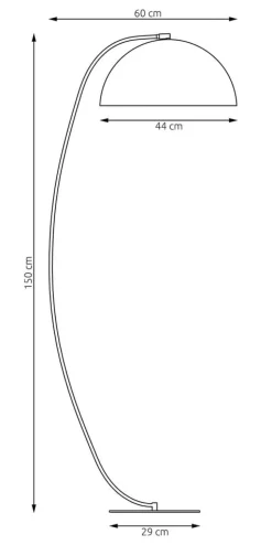 Gulvlampe Arcos, sort, højde 150 cm, metal