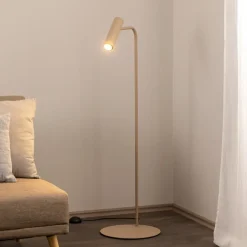Gulvlampe Axion, beige, højde 115 cm, stål