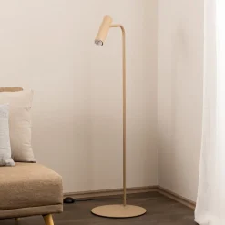 Gulvlampe Axion, beige, højde 115 cm, stål