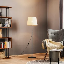 Gulvlampe Chicago med skærm i hør