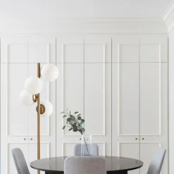 Gulvlampe Faze, guldfarvet, glas, 130 cm, 4 lyskilder, E27