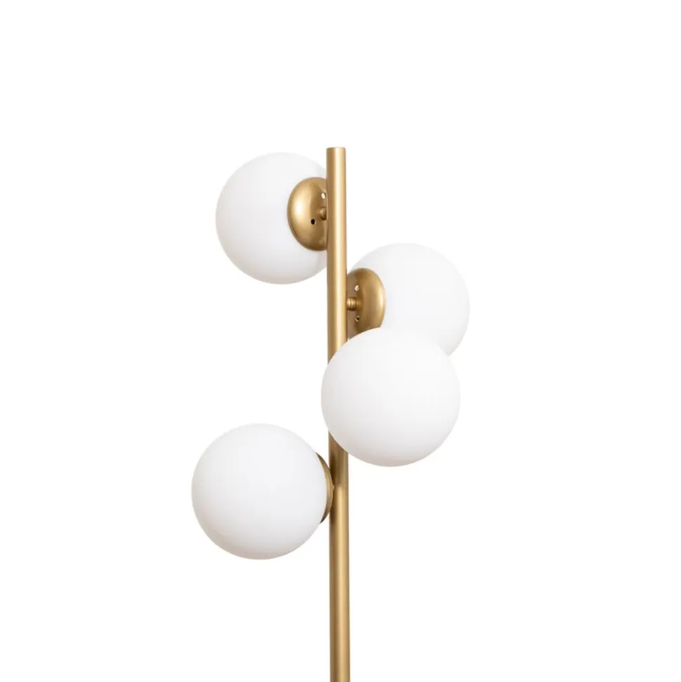 Gulvlampe Faze, guldfarvet, glas, 130 cm, 4 lyskilder, E27