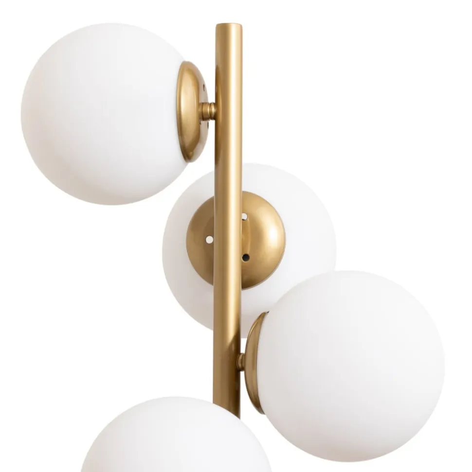 Gulvlampe Faze, guldfarvet, glas, 130 cm, 4 lyskilder, E27