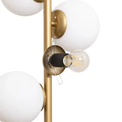 Gulvlampe Faze, guldfarvet, glas, 130 cm, 4 lyskilder, E27