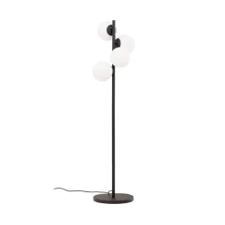 Gulvlampe Faze, sort, glas, højde 130 cm, 4 lyskilder, E27