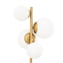 Gulvlampe Fazli, guld, glas/metal, højde 162 cm, E14