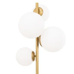 Gulvlampe Fazli, guld, glas/metal, højde 162 cm, E14