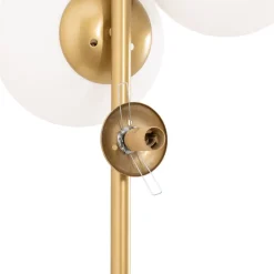 Gulvlampe Fazli, guld, glas/metal, højde 162 cm, E14