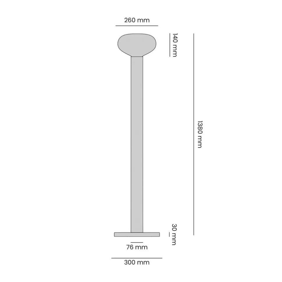 Gulvlampe Flo, grøn, højde 138 cm, 1 lyskilde, glas