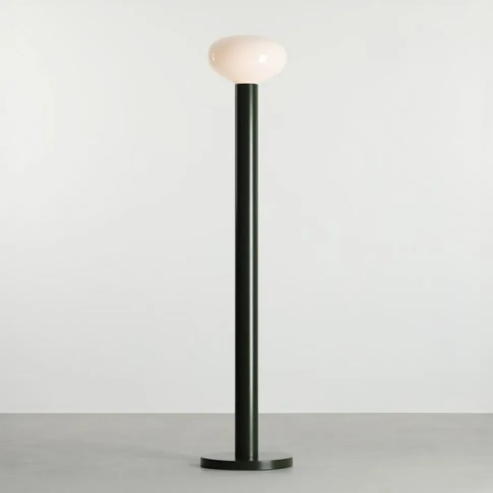 Gulvlampe Flo, grøn, højde 138 cm, 1 lyskilde, glas