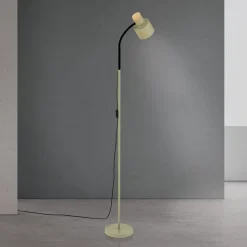 Gulvlampe Gili, stål, lysegrøn, højde 150 cm, E27
