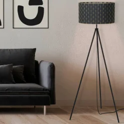 Gulvlampe Marasales i tekstil, tre ben