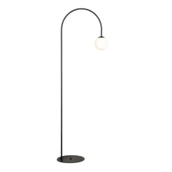 Gulvlampe Nova, glas/metal, sort/hvid, højde 155 cm