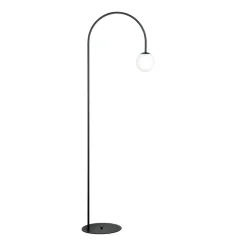 Gulvlampe Nova, glas/metal, sort/hvid, højde 155 cm
