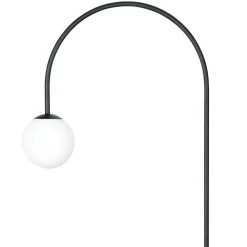 Gulvlampe Nova, glas/metal, sort/hvid, højde 155 cm