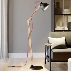 Gulvlampe Skansen, justerbar, sort