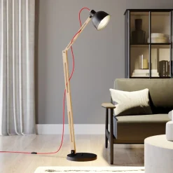 Gulvlampe Skansen, justerbar, sort