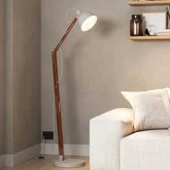 Gulvlampe Skansen, justerbar, grå