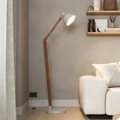 Gulvlampe Skansen, justerbar, grå